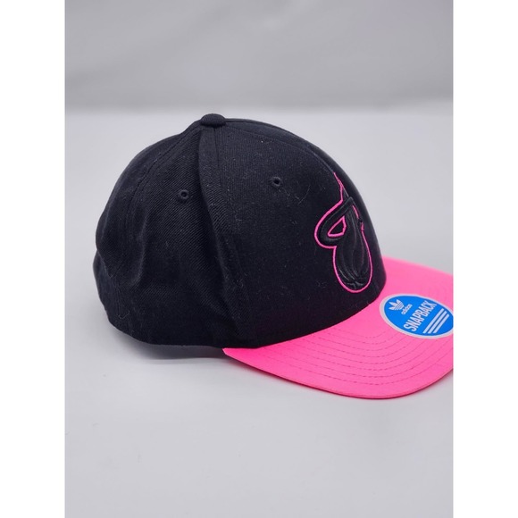 Miami Heat Hat Snapback Adidas NBA Pink Brim Cap Ball Cap One Size Hat - Picture 3 of 8